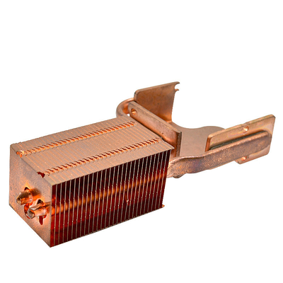 Pure Copper Heat Pipe Radiator Heat Sink With Buckle Fin Anti Oxidation