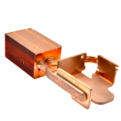 Pure Copper Heat Pipe Radiator Heat Sink With Buckle Fin Anti Oxidation